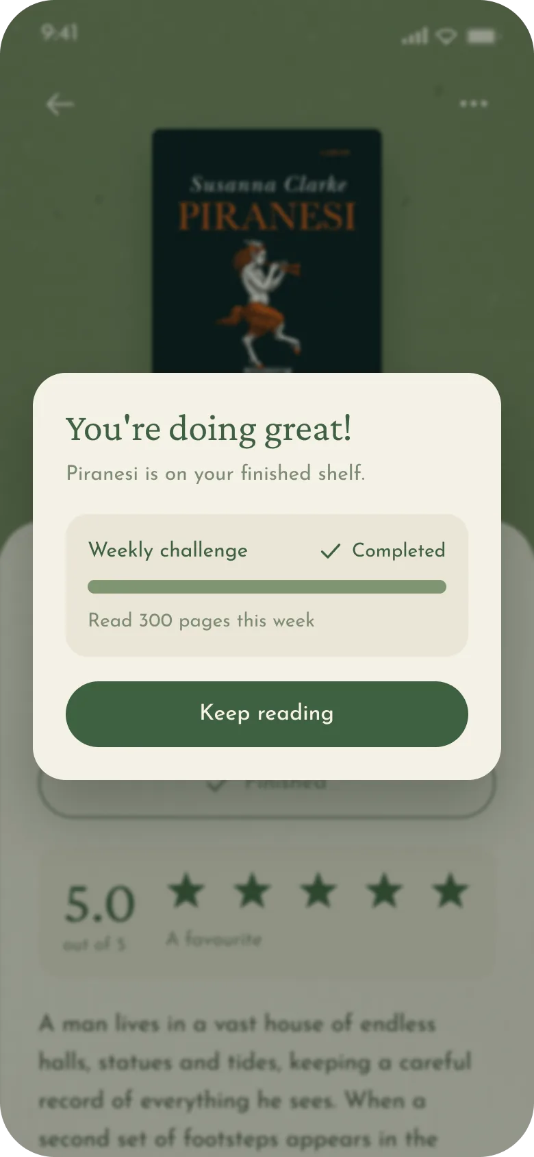 Confirmation that the book is finished
