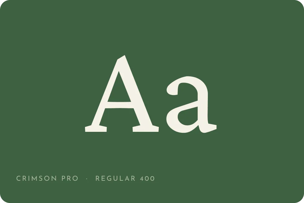 Crimson Pro, regular 400, used for titles