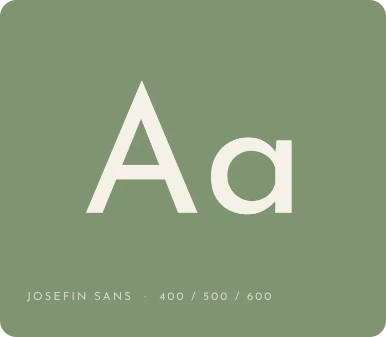 Josefin Sans, weights 400, 500 and 600, used for the interface